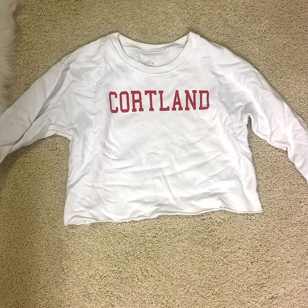 Cortland Cropped Sweatshirt White